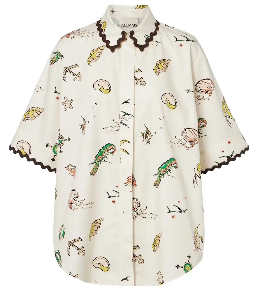 Alemais Alémais Printed oversized cotton shirt