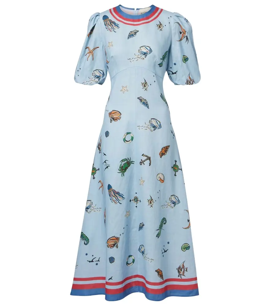 Alemais Alémais Printed linen midi dress