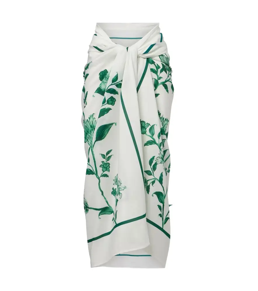 Agua by Agua Bendita Lavanda floral cotton and silk beach cover-up