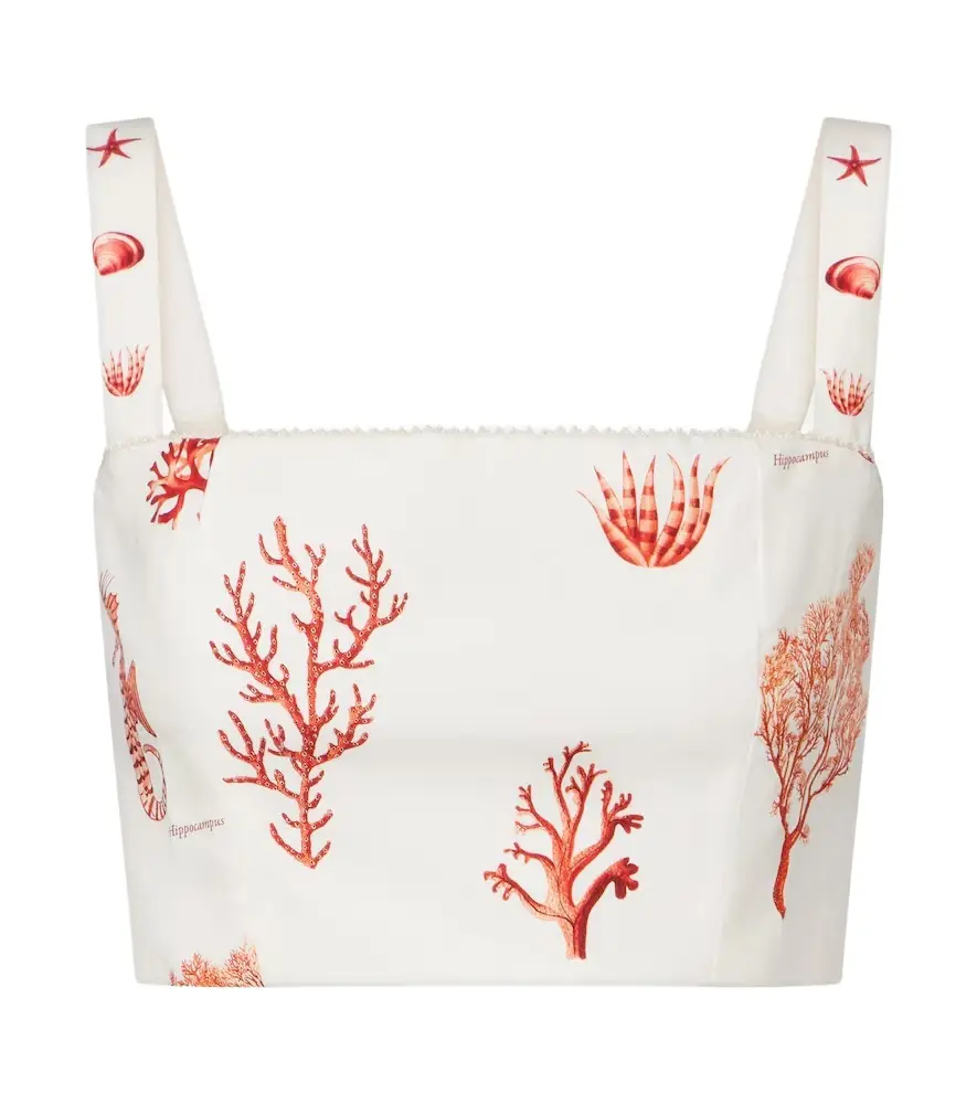 Agua by Agua Bendita Cacao printed cotton crop top