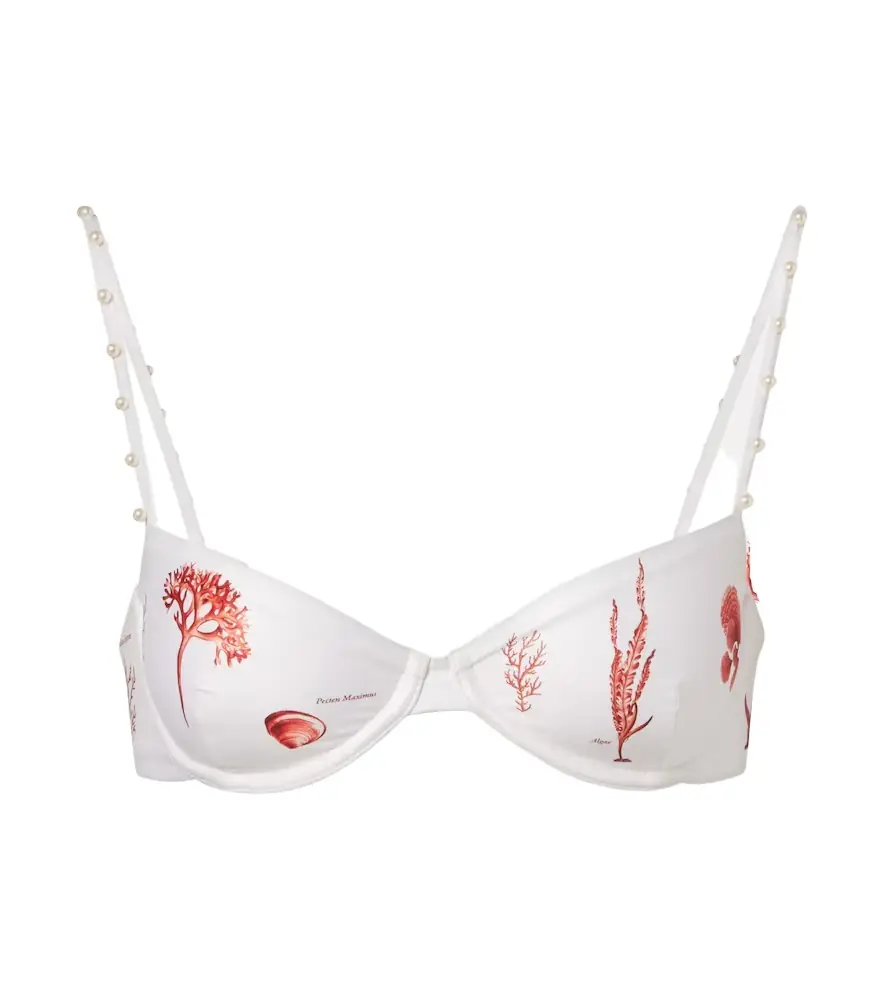 Agua by Agua Bendita Magdalena embellished printed bikini top