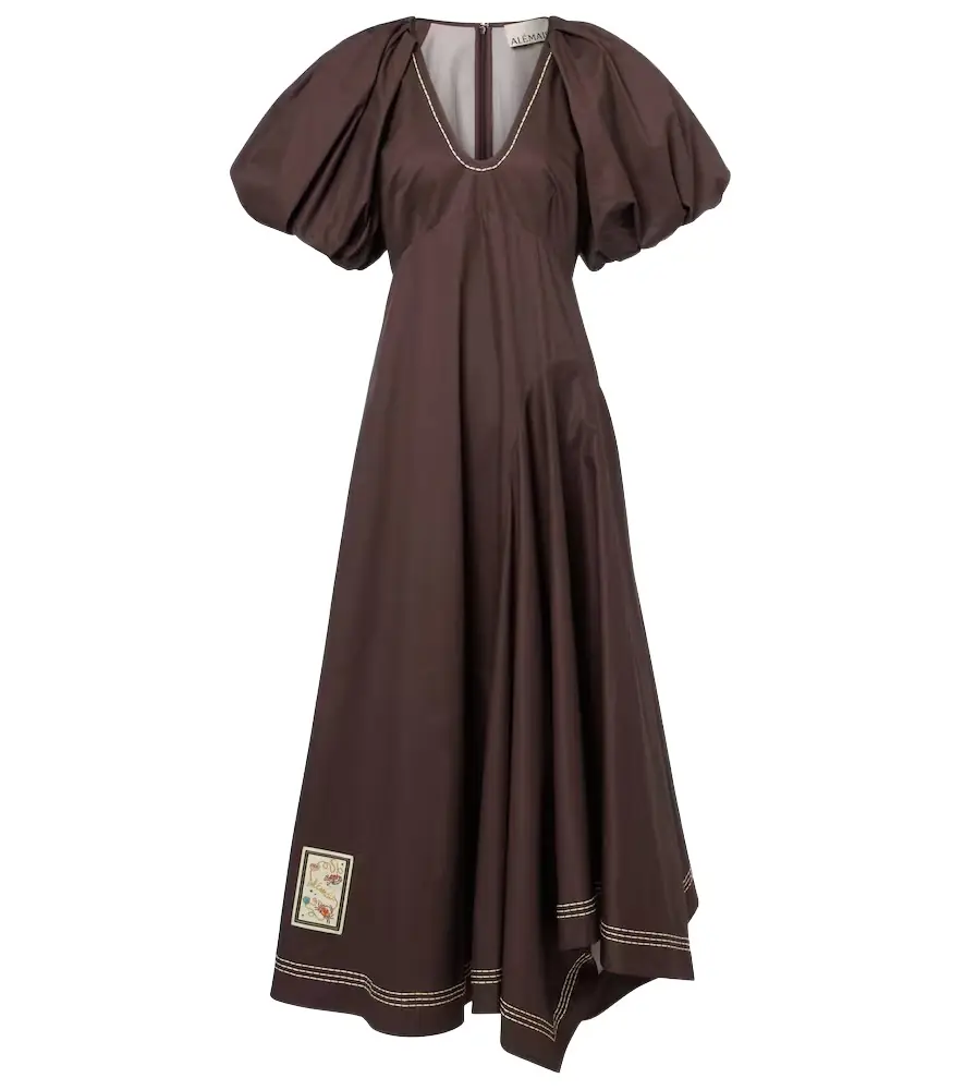 Alemais Alémais Puff-sleeve cotton maxi dress