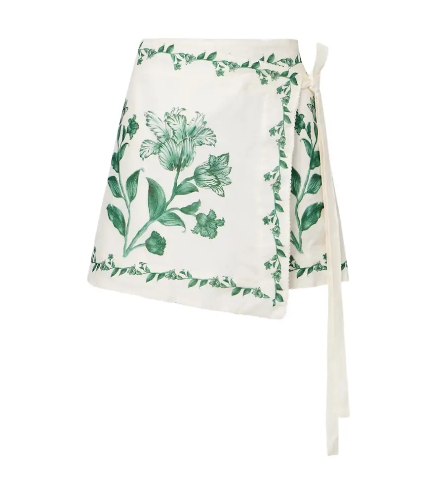 Agua by Agua Bendita Luna floral linen beach cover-up