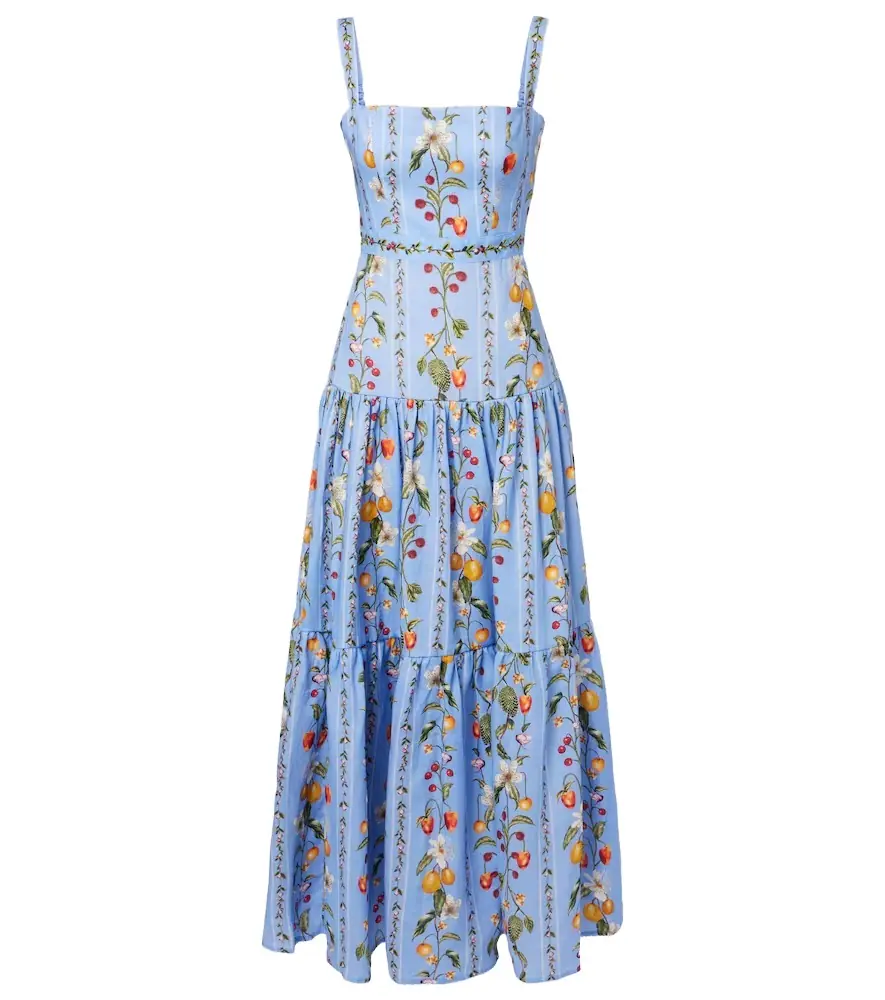Agua by Agua Bendita Lima printed linen maxi dress