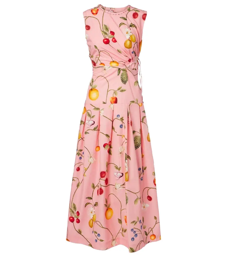 Agua by Agua Bendita Otoño printed cotton midi dress