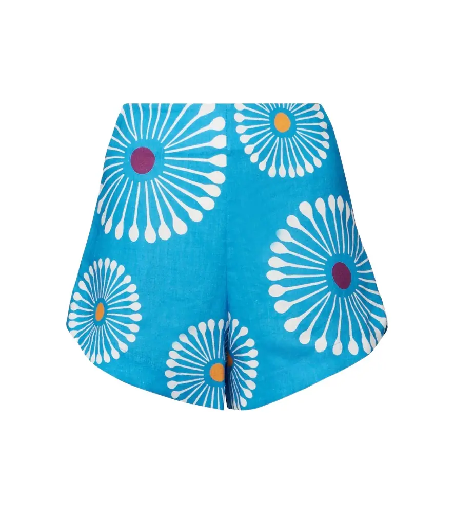 Cala de la Cruz Bahamas floral linen shorts
