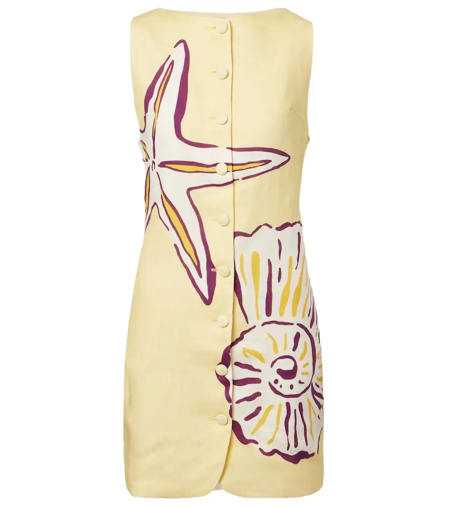 Cala de la Cruz Rhoda printed linen minidress