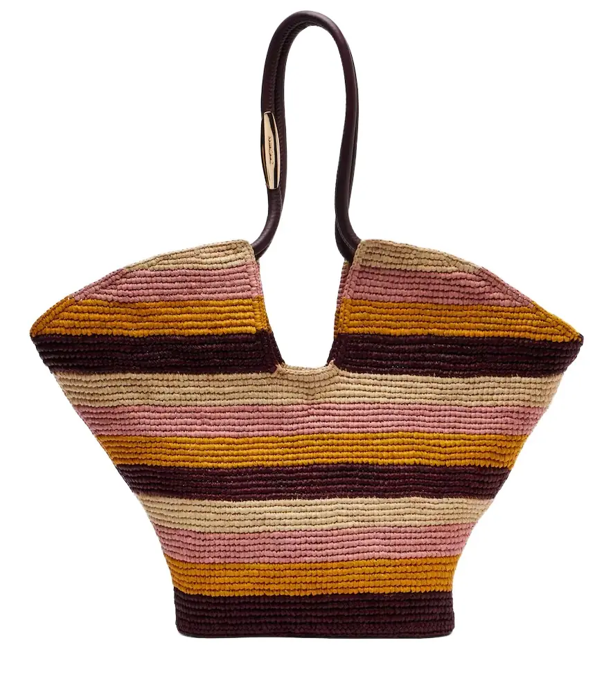 Zimmermann Goldentime Large raffia tote bag