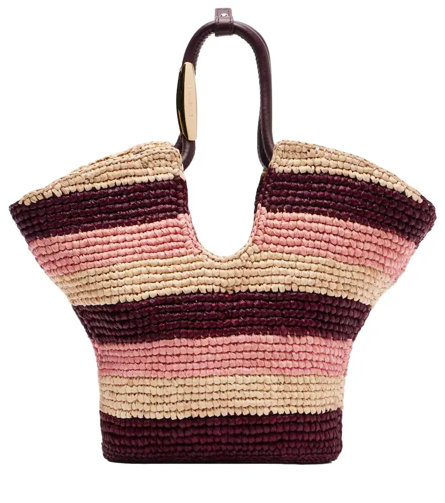 Zimmermann Goldentime Small raffia top-handle bag