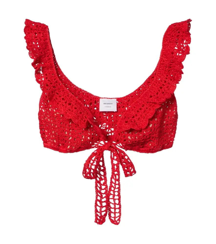 Anna Kosturova Brigitte crochet cotton bra top