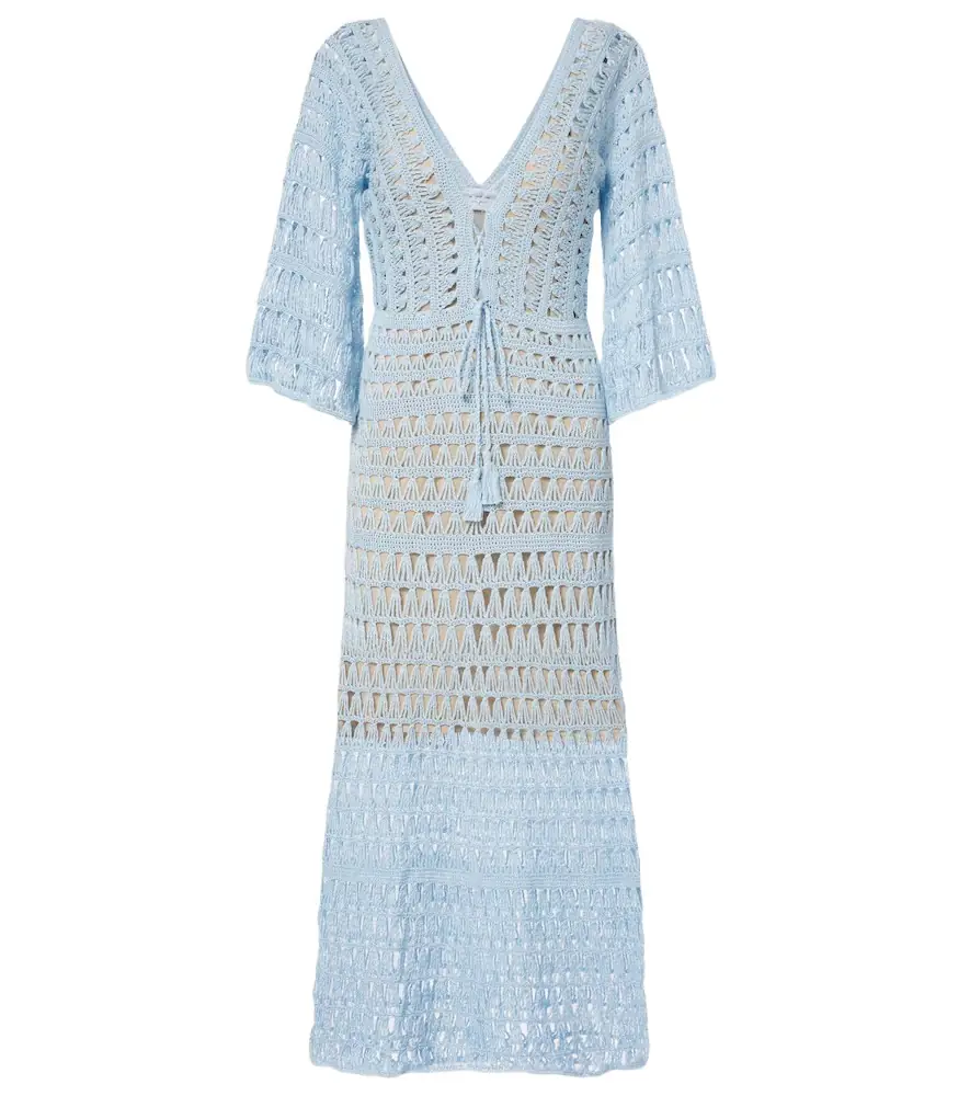 Anna Kosturova Crochet cotton maxi dress