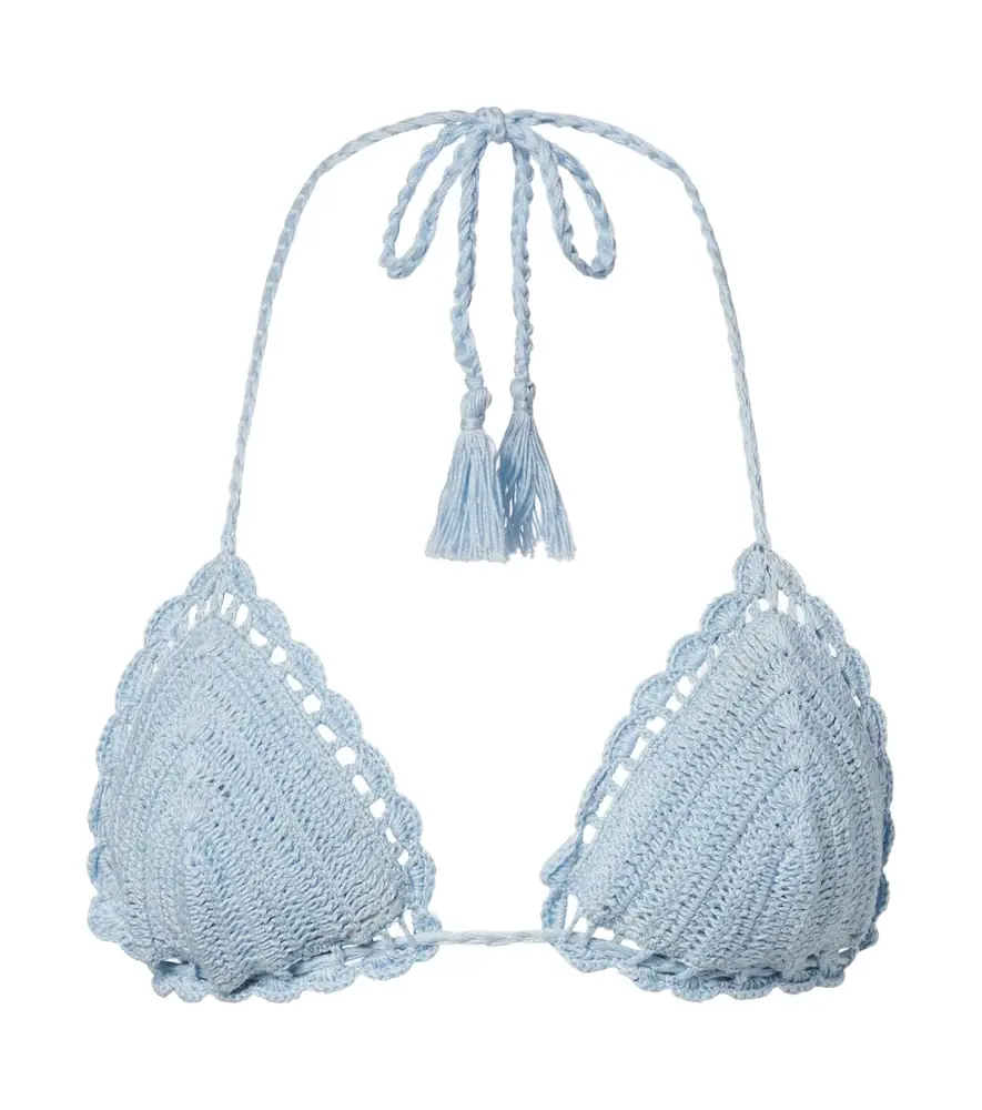 Anna Kosturova Crochet cotton bikini top