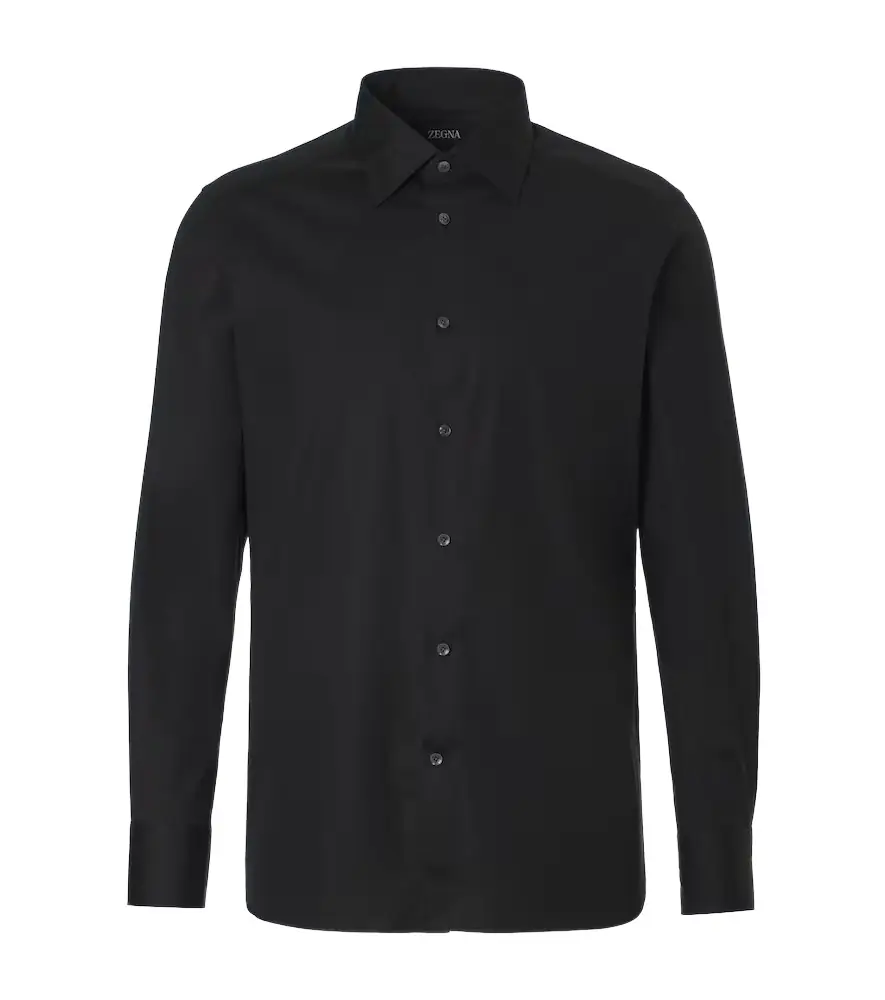 Zegna Cotton-blend poplin shirt