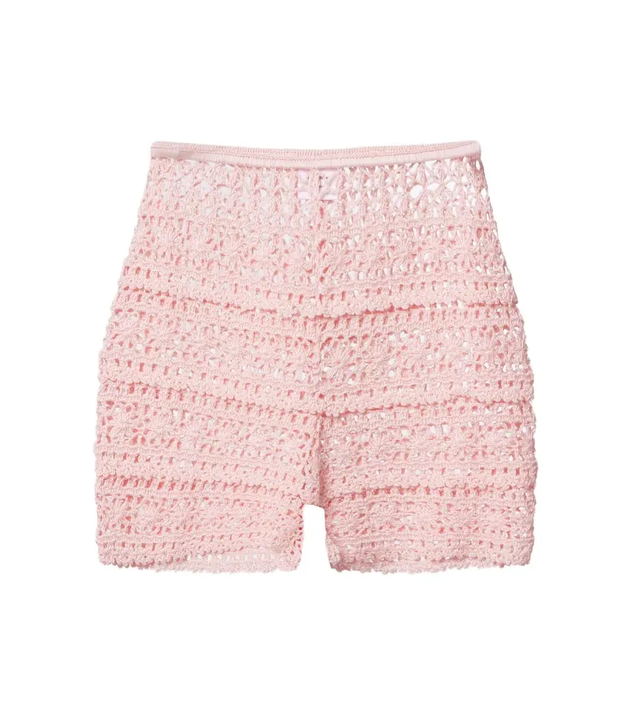 Anna Kosturova Deauville crochet cotton shorts