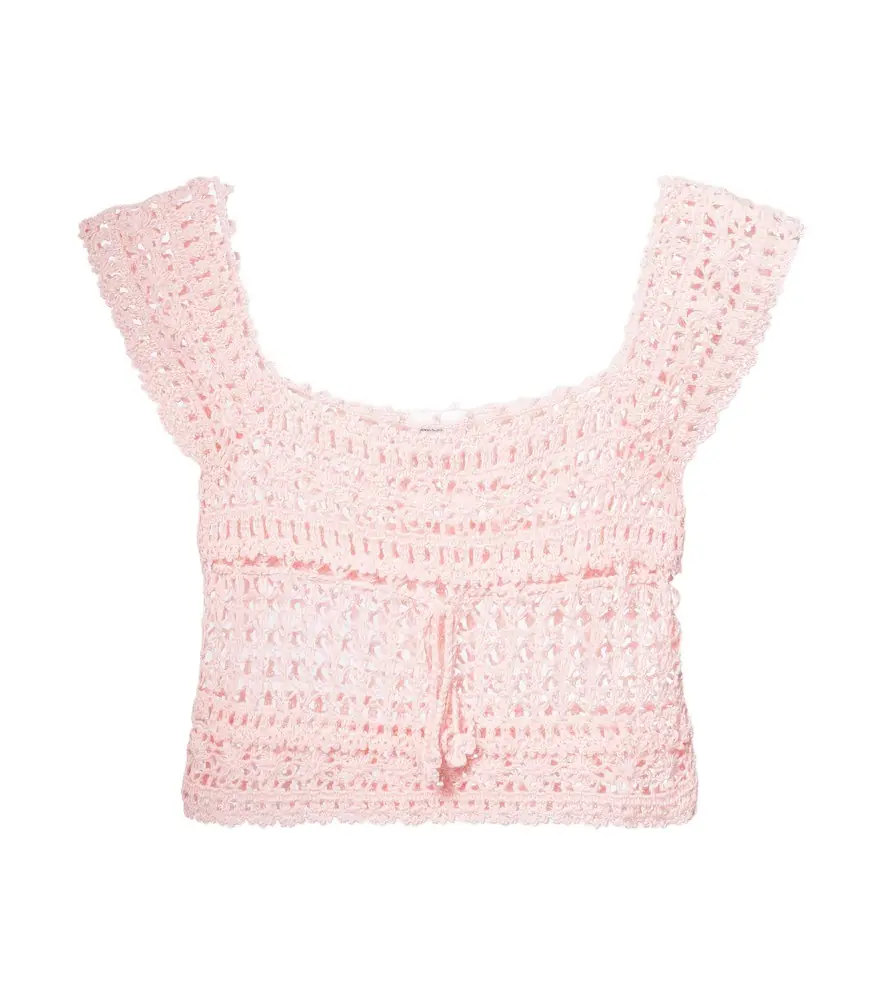 Anna Kosturova Deauville crochet cotton crop top