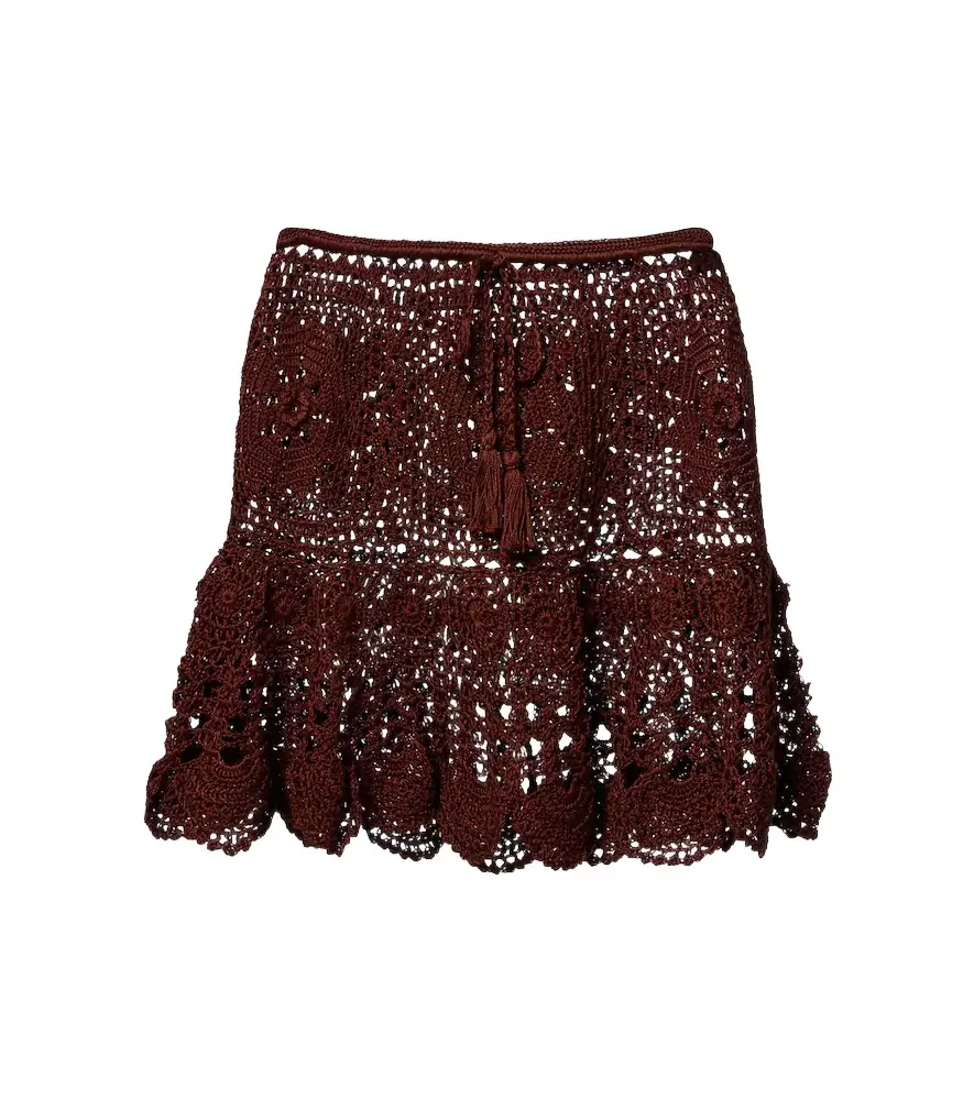 Anna Kosturova Crochet cotton miniskirt