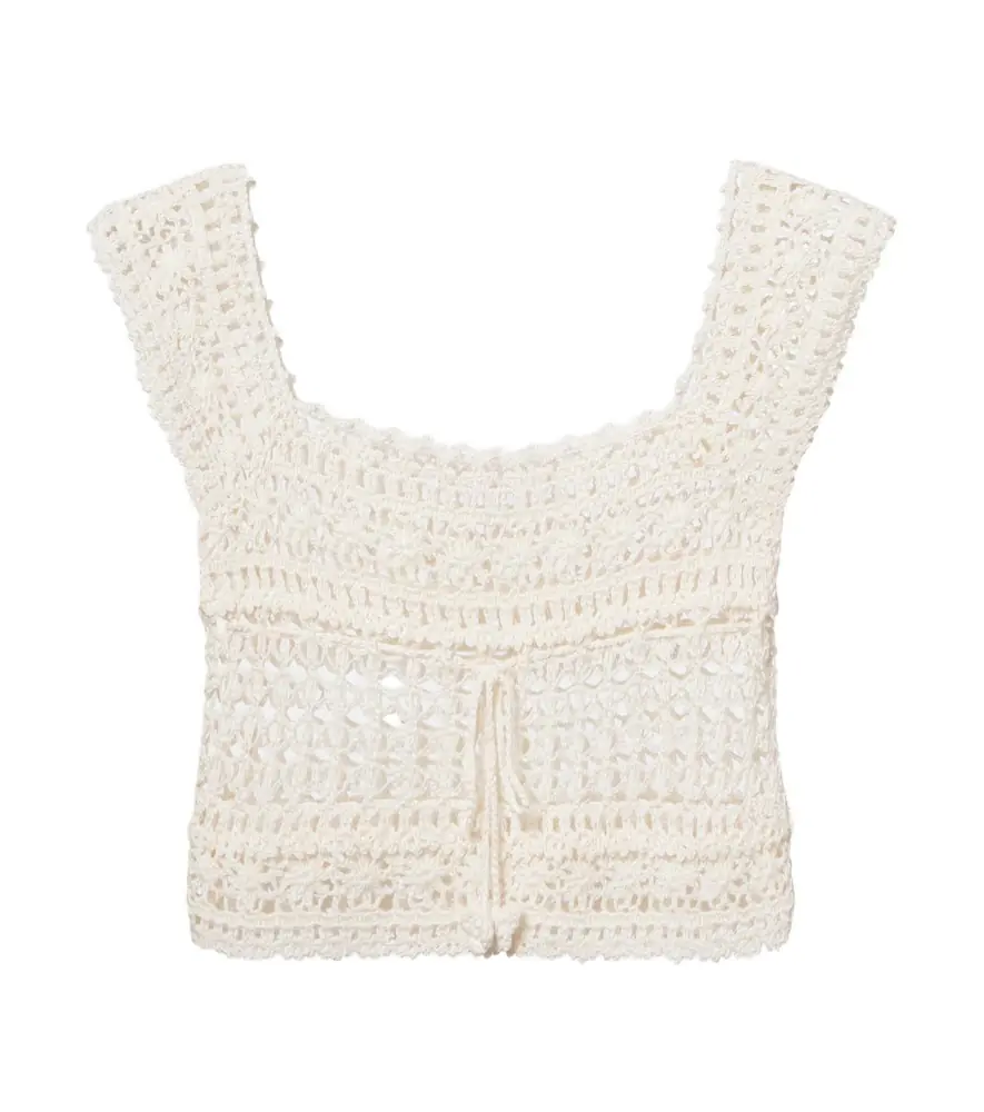 Anna Kosturova Deauville crochet cotton crop top