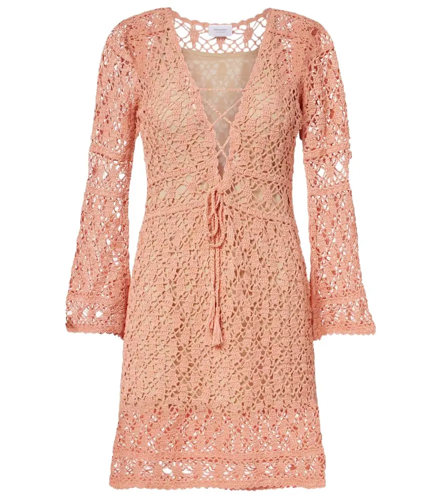 Anna Kosturova Bianca crochet cotton minidress