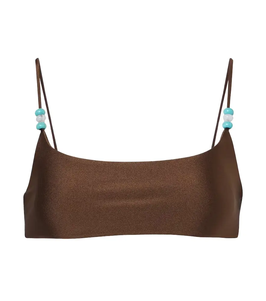 Jade Swim Muse beaded bikini top