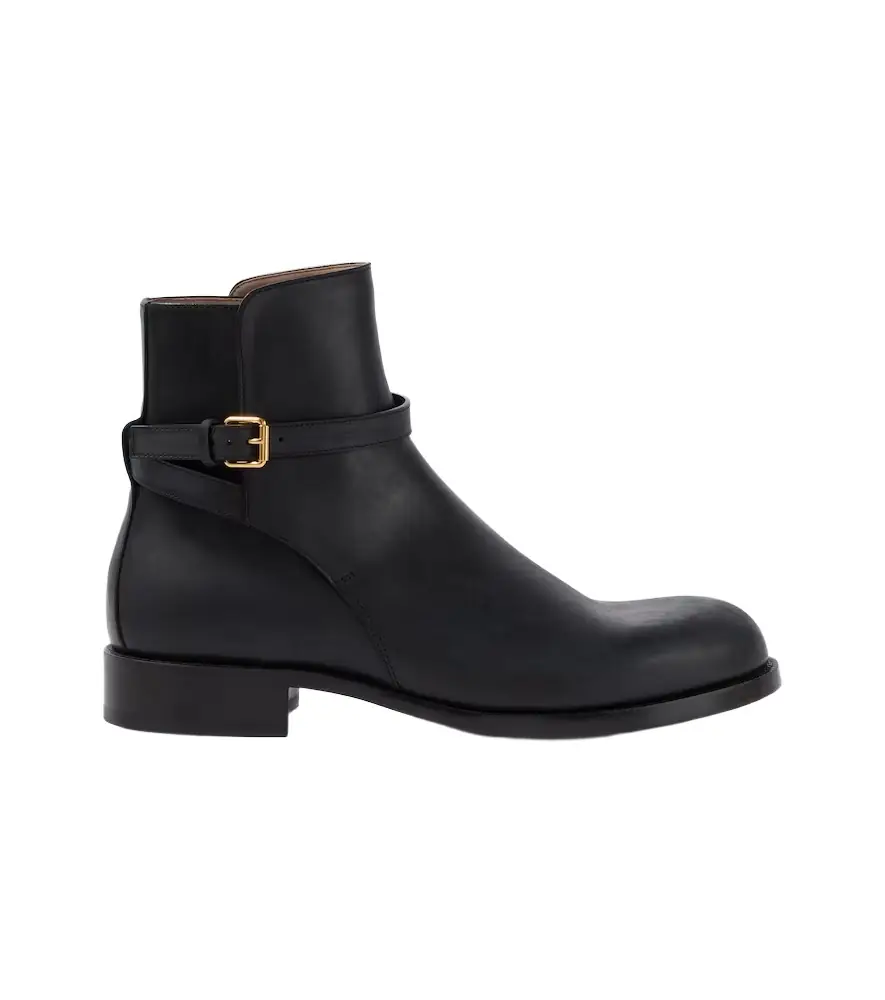 The Row Nobilis leather ankle boots