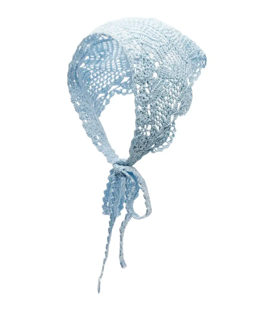 Anna Kosturova Crochet cotton head scarf