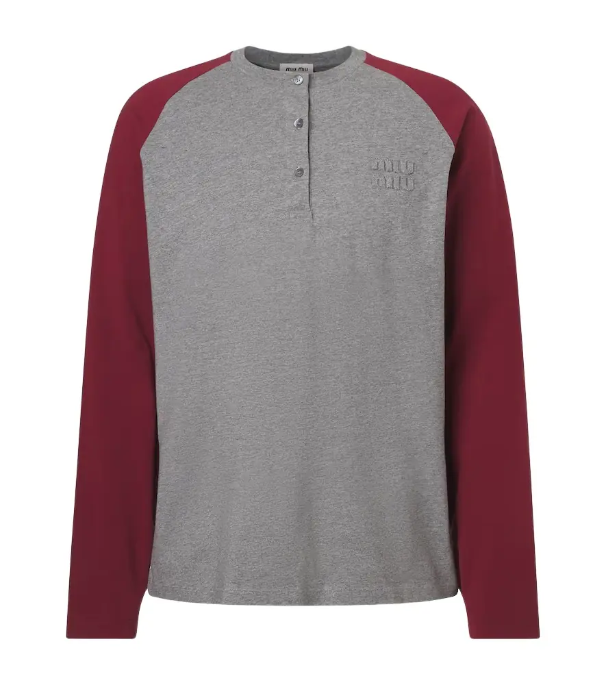 Miu Miu Cotton jersey Henley shirt