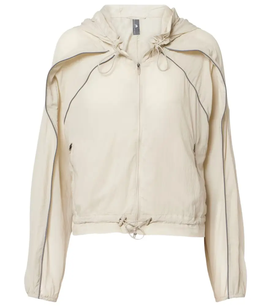 Adidas by Stella McCartney Gathered hooded track jacket