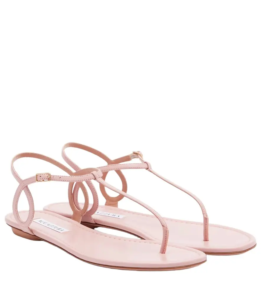 Aquazzura Almost Bare leather thong sandals