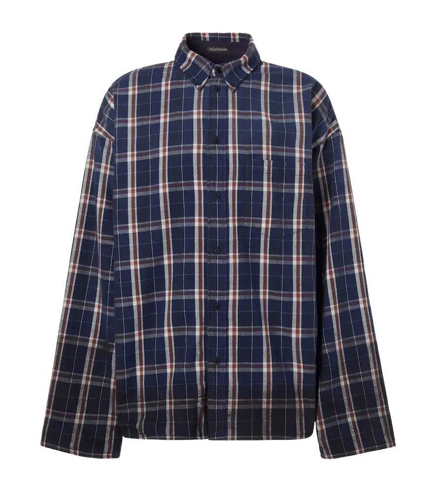Balenciaga Reversible flannel and fleece shirt