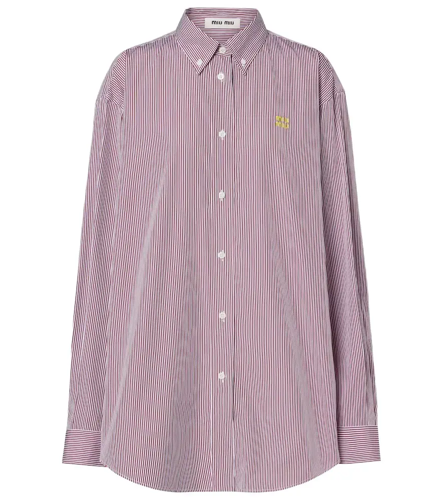 Miu Miu Striped oversized cotton shirt
