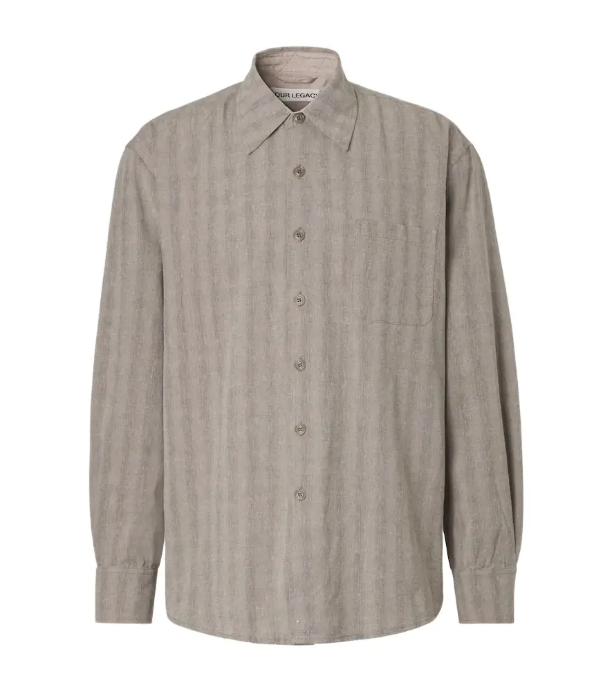 Our Legacy Above striped cotton and linen-blend shirt