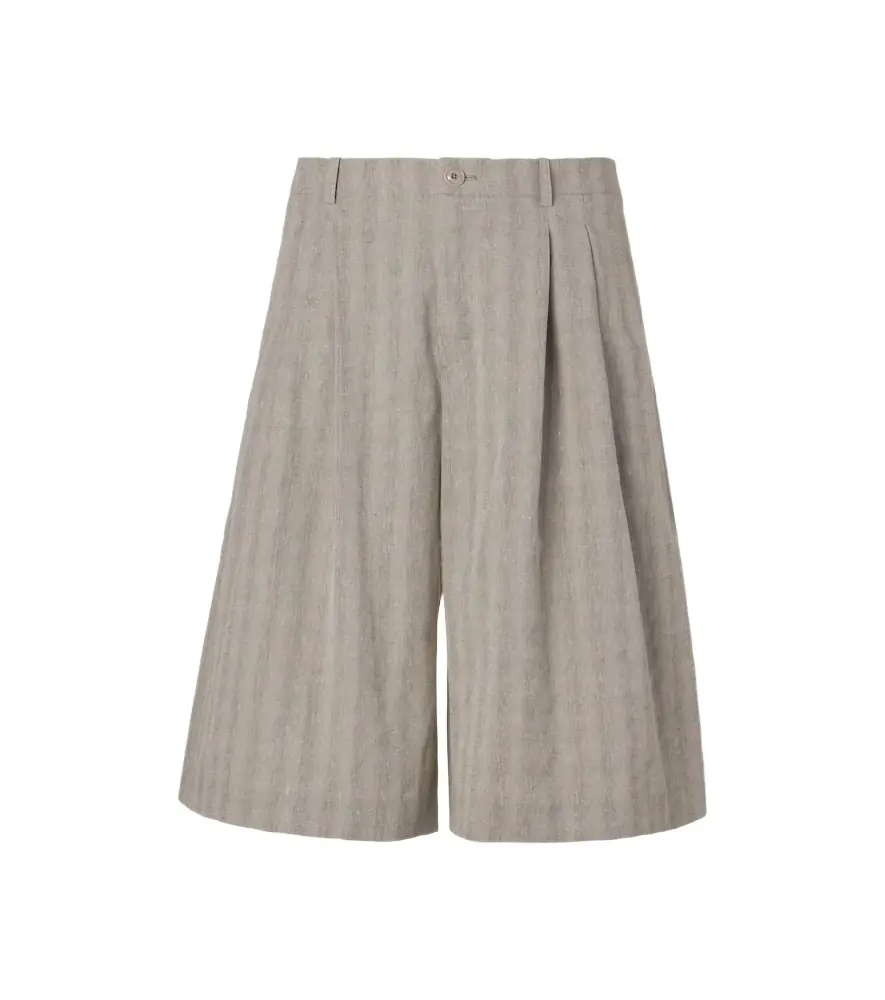 Our Legacy Split striped cotton and linen-blend capri pants