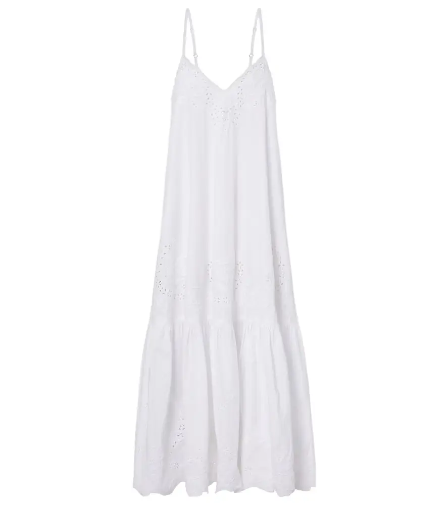 Juliet Dunn Broderie anglaise cotton midi dress