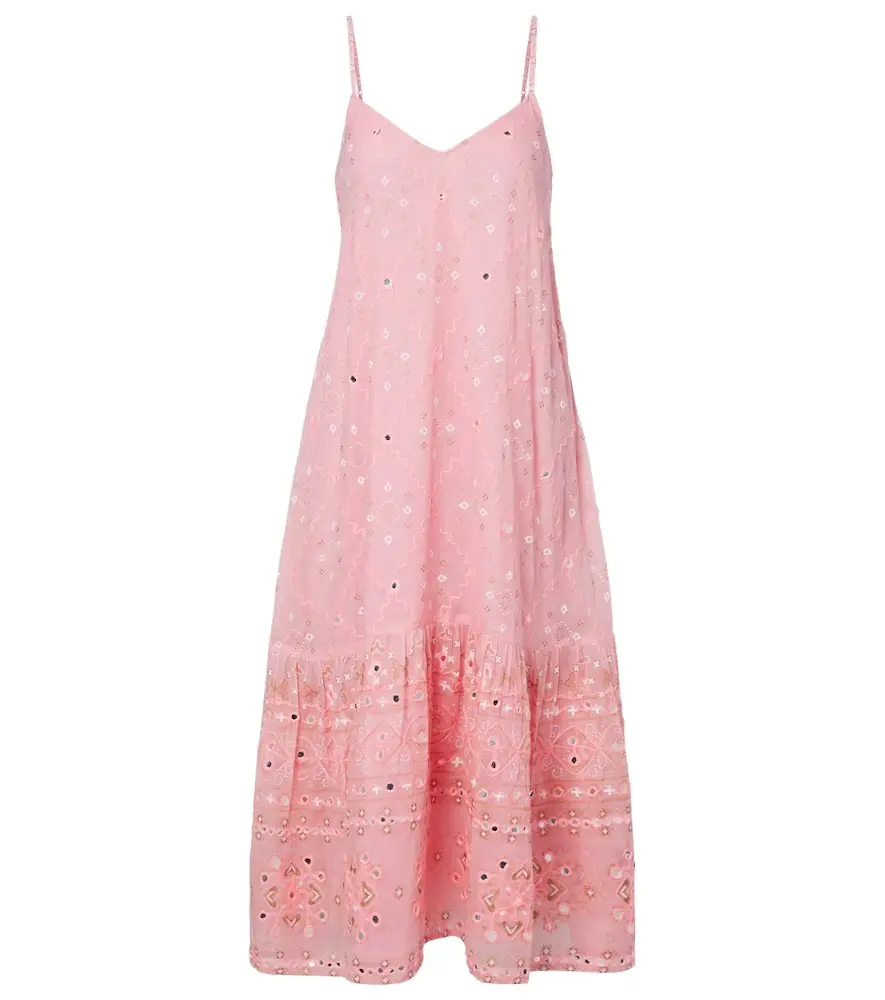 Juliet Dunn Embellished cotton midi dress