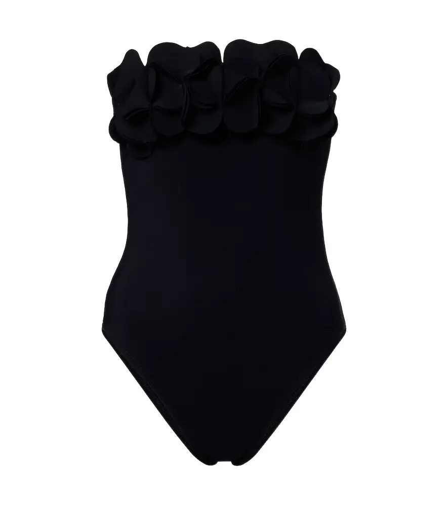 Karla Colletto Tess floral-appliqué swimsuit