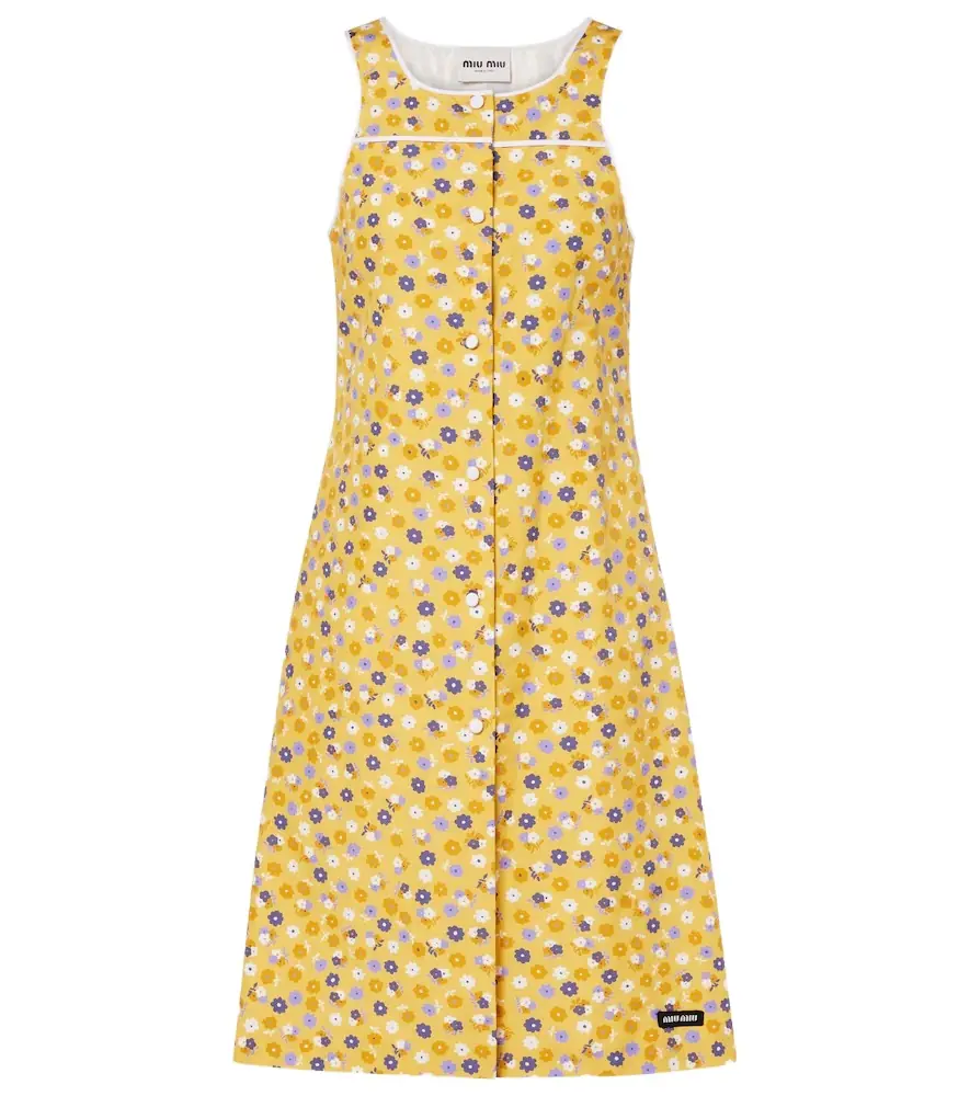Miu Miu Floral cotton poplin midi dress