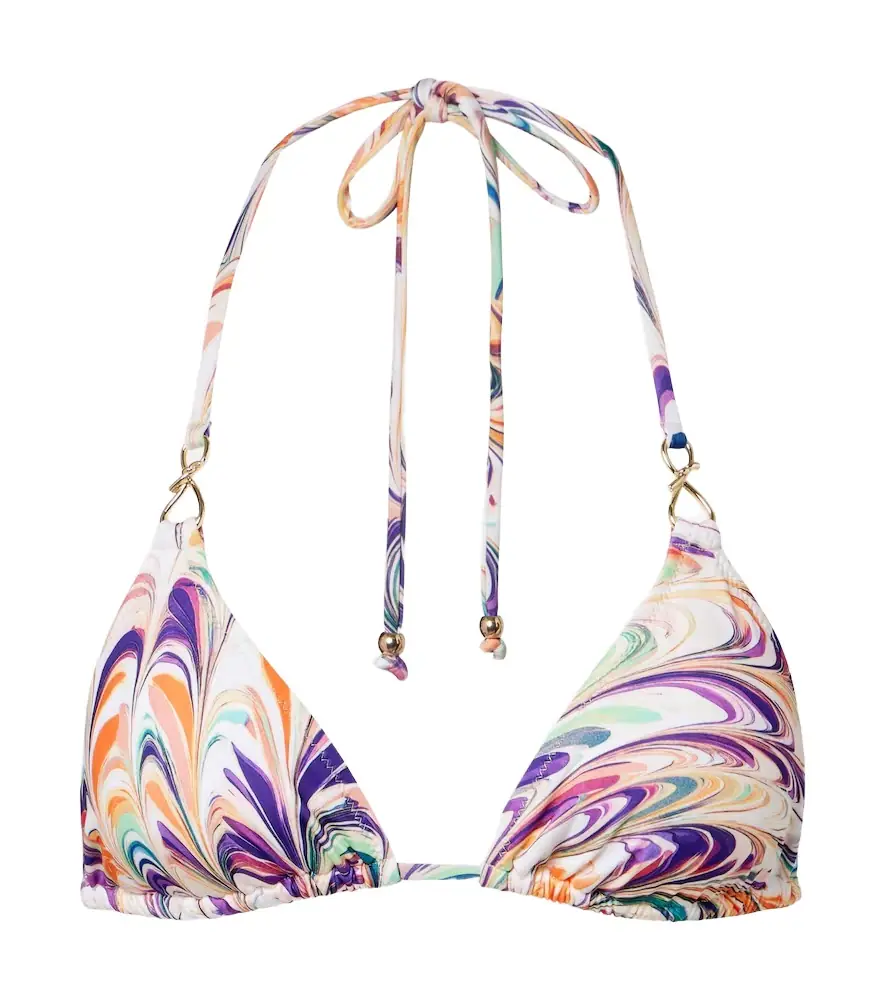 Alexandra Miro Leoni printed triangle bikini top