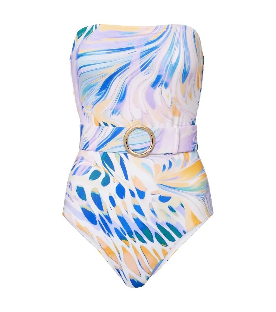 Alexandra Miro Iris belted printed swimsuit