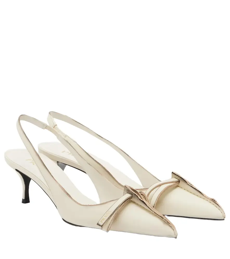 Prada Leather slingback pumps