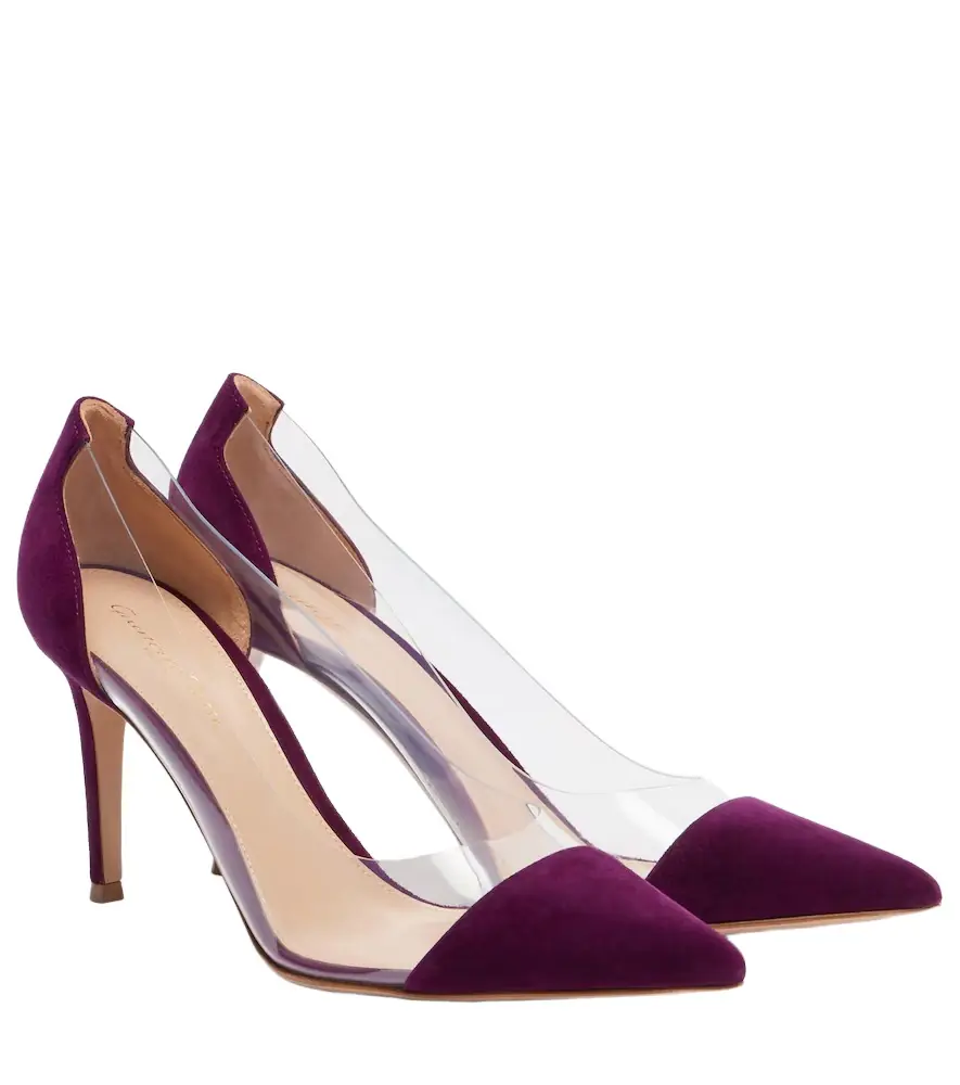 Gianvito Rossi Plexi suede and TPU pumps