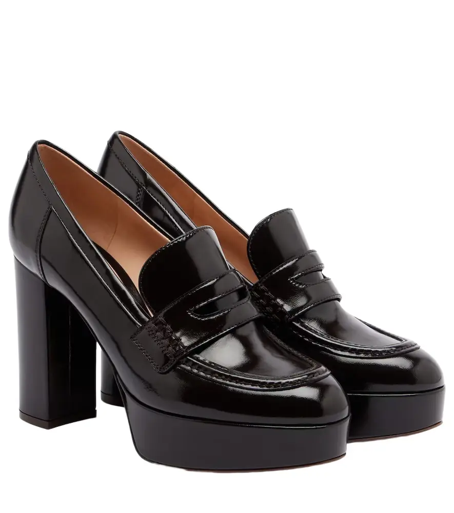 Gianvito Rossi Patent leather loafer pumps
