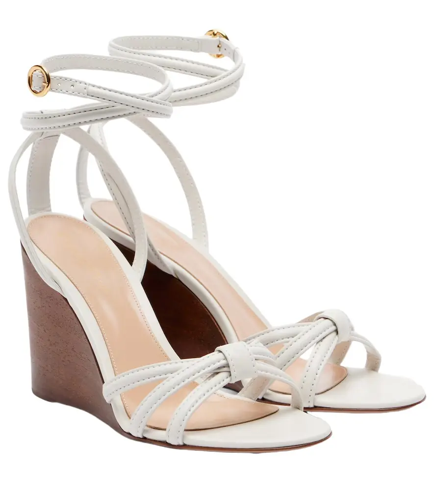 Gianvito Rossi Leather wedge sandals
