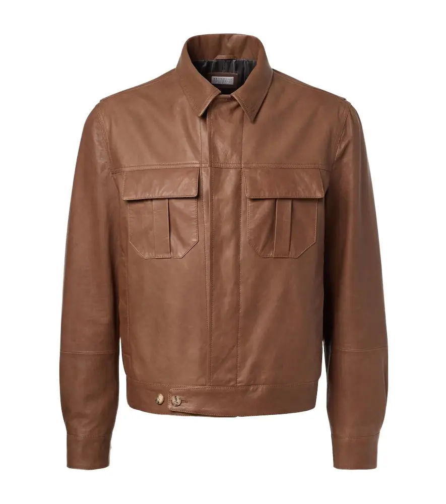 Brunello Cucinelli Leather blouson jacket