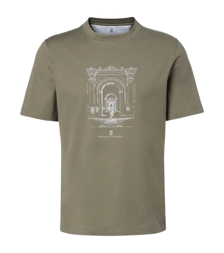 Brunello Cucinelli Printed cotton jersey T-shirt
