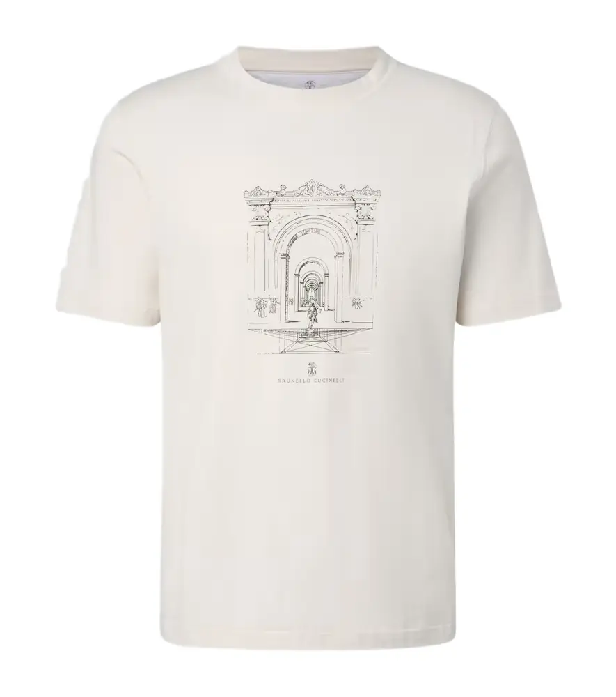 Brunello Cucinelli Printed cotton jersey T-shirt