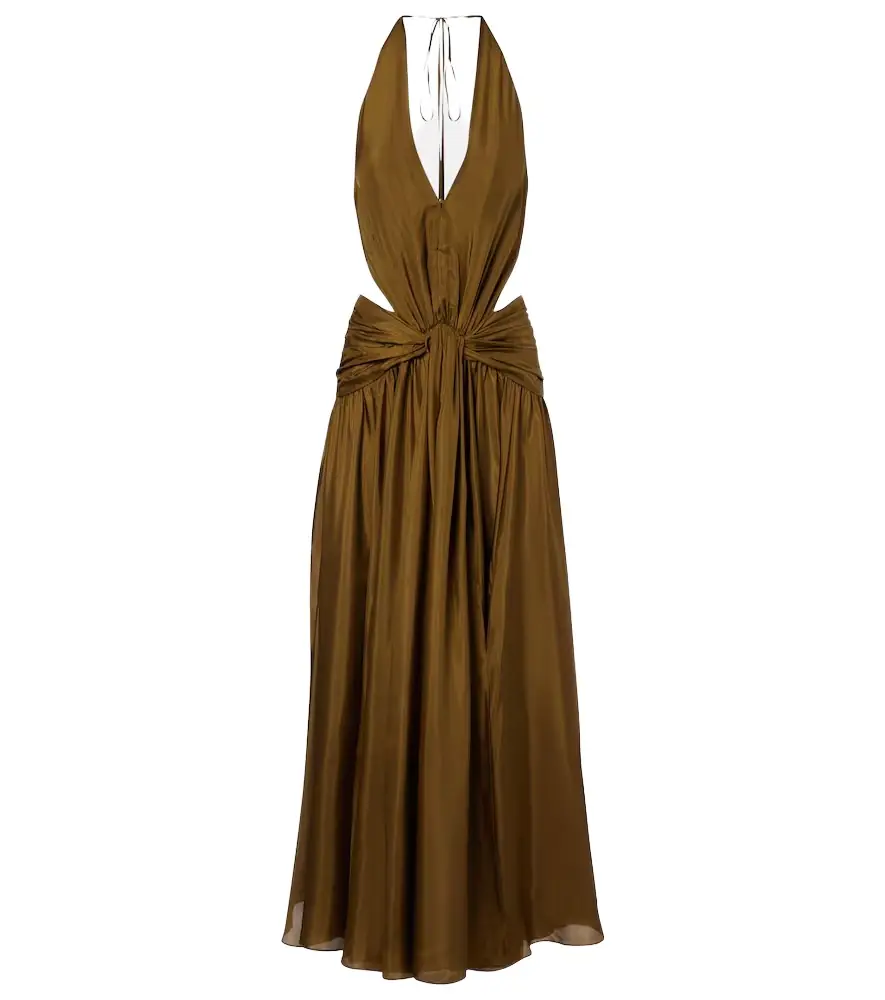 Zimmermann Indra cutout halterneck silk maxi dress