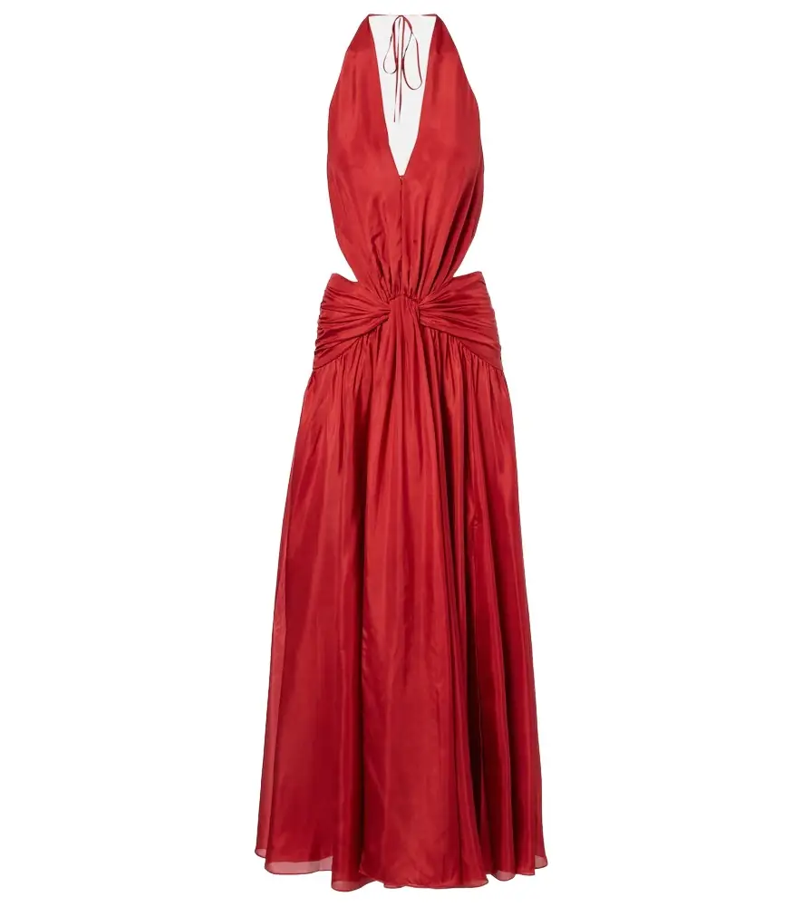 Zimmermann Indra cutout draped silk maxi dress