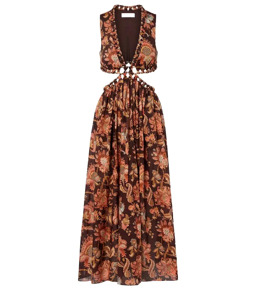 Zimmermann Aster cutout floral cotton midi dress