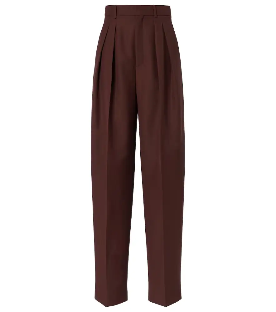 Saint Laurent Wool and mohair wide-leg pants