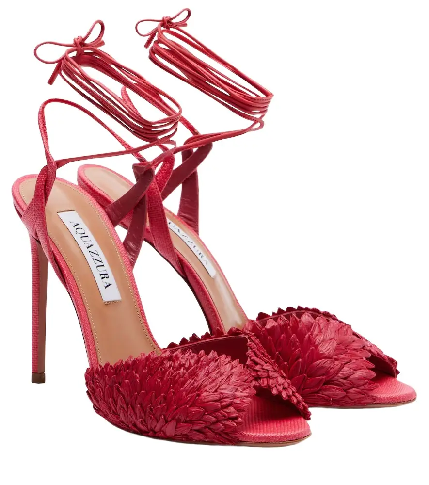 Aquazzura Rio Flirt raffia sandals